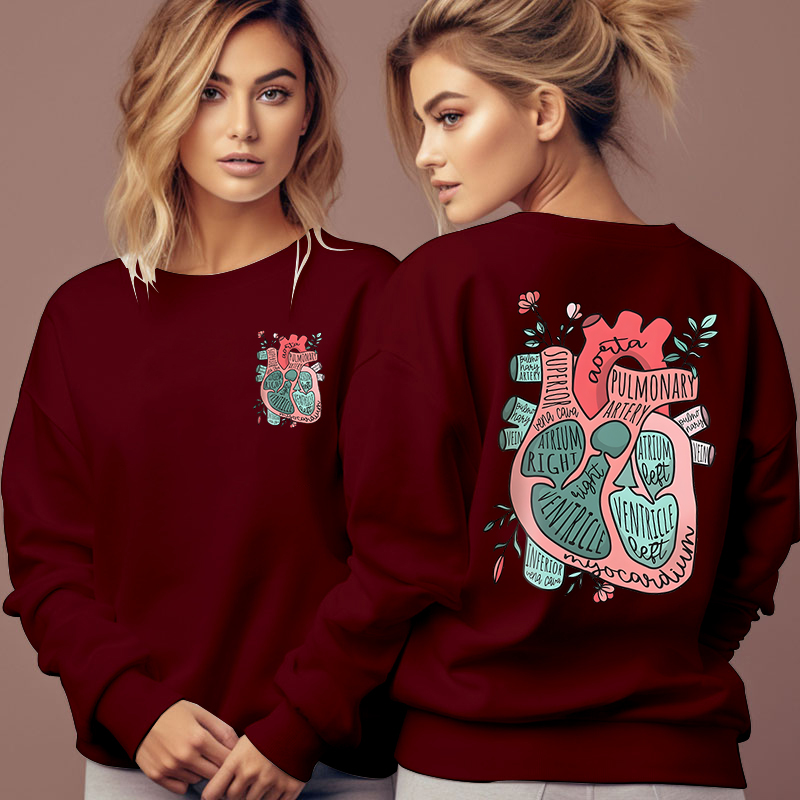 Medical Lab Technologist - Anatomisches Herz Blumendruck Damen Hoodies Herbst