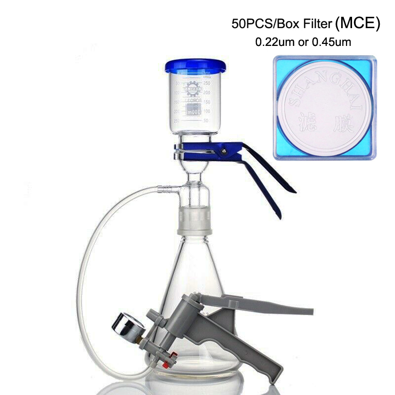 Medical Lab Kit - Medizinisches Labor-Glas-Vakuumfiltrations-Membran-Büchner-Apparat-Set mit nachfüllbarer Flasche, Trichter,